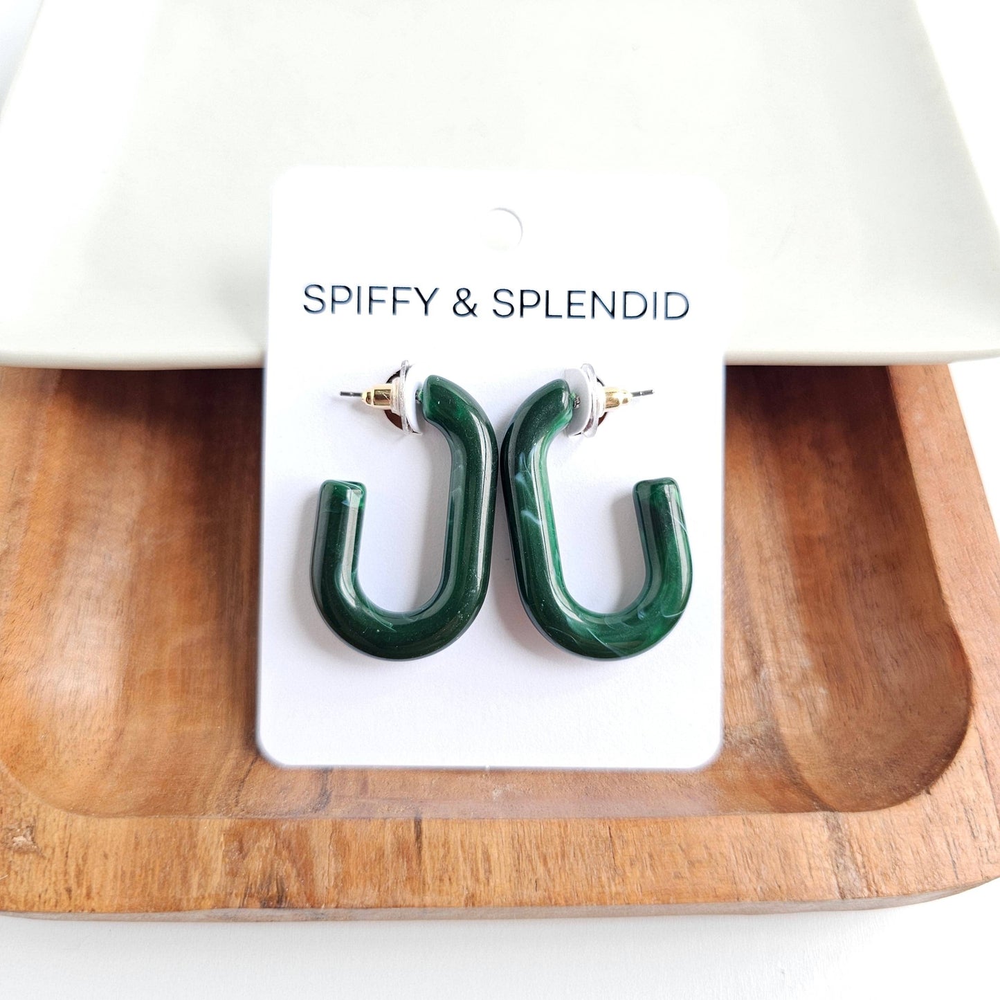 Joanna Hoops - Forest Green // Jewelry, Earrings, Fall