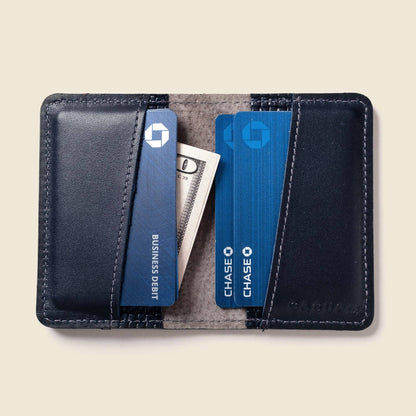 Navy Men's Leather Bifold Wallet – RFID