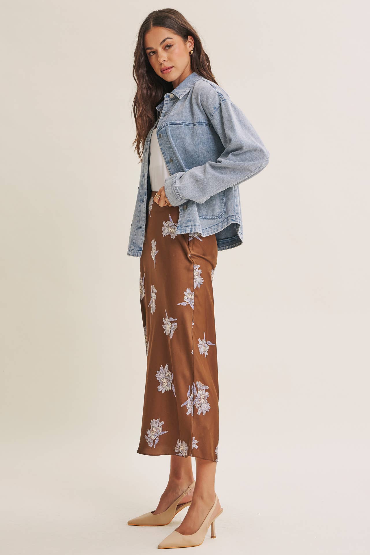 WASHED COTTON TWILL UTILITY OVERSIZED JACKET
