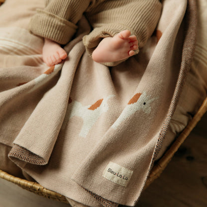 100% Luxury Cotton Swaddle Receiving Baby Blanket - Unicorn