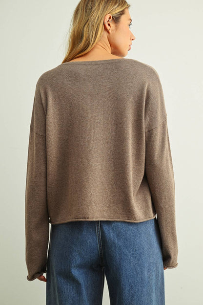 ESSENTIAL LONG SLEEVE ROLLING HEM TOP