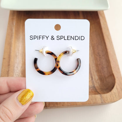 Cam Mini Hoops - Tortoise // Jewelry, Earrings, Fall