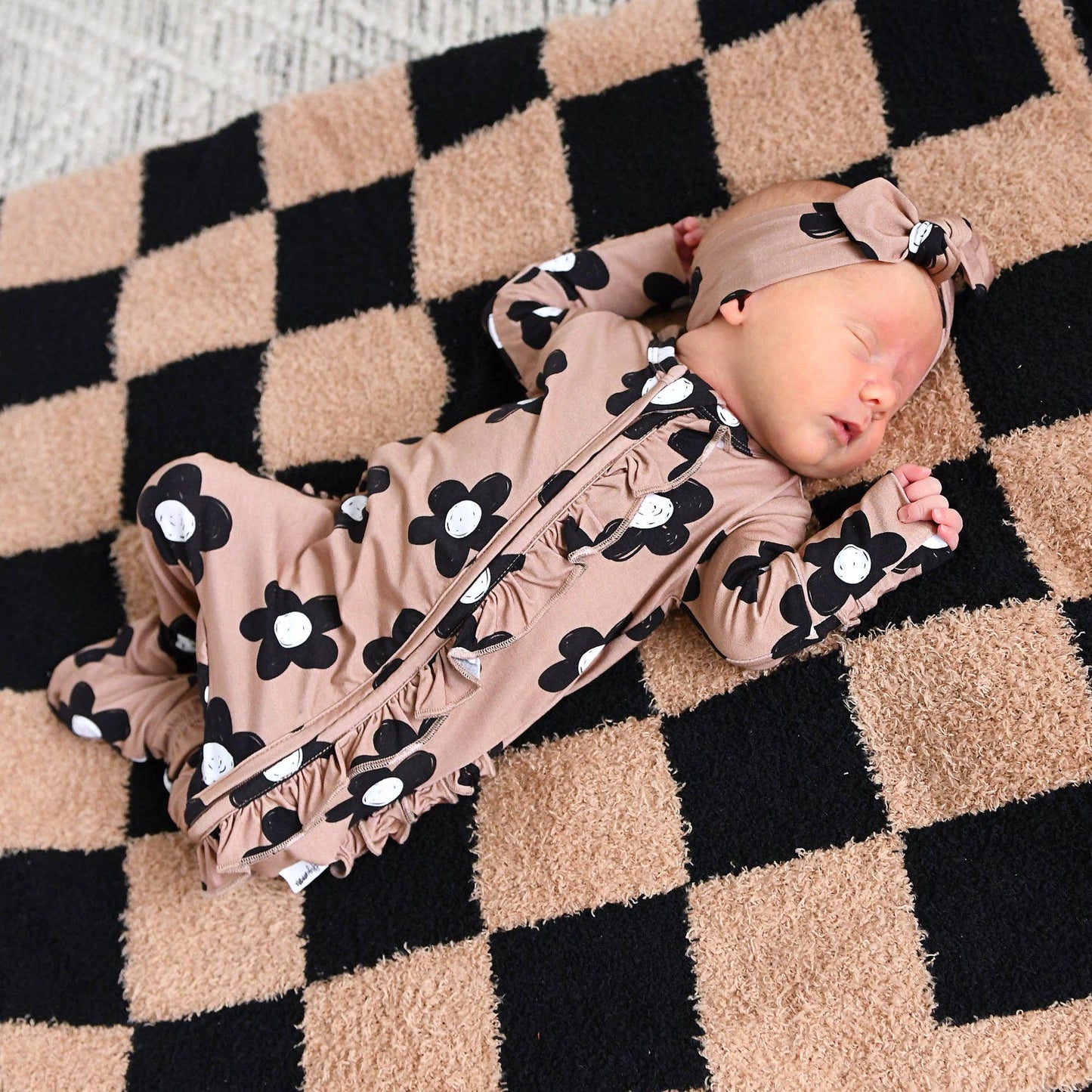 Coco RUFFLE ZIP Bamboo One Piece Flowers Baby Clothing