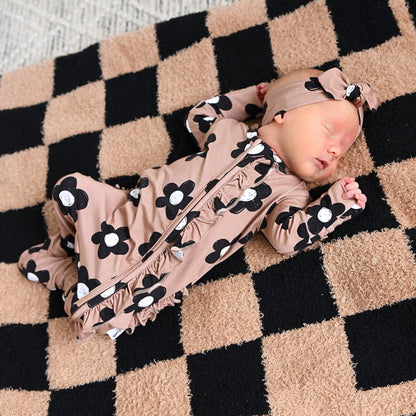 Coco RUFFLE ZIP Bamboo One Piece Flowers Baby Clothing