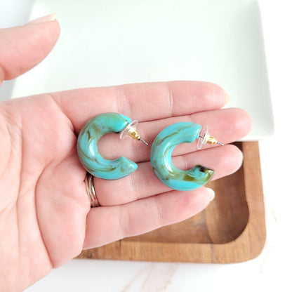 Chloe Hoops - Turquoise // Jewelry, Earrings