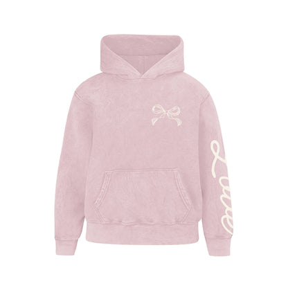 Kids Love People Hoodie-Washed Pink-Girls