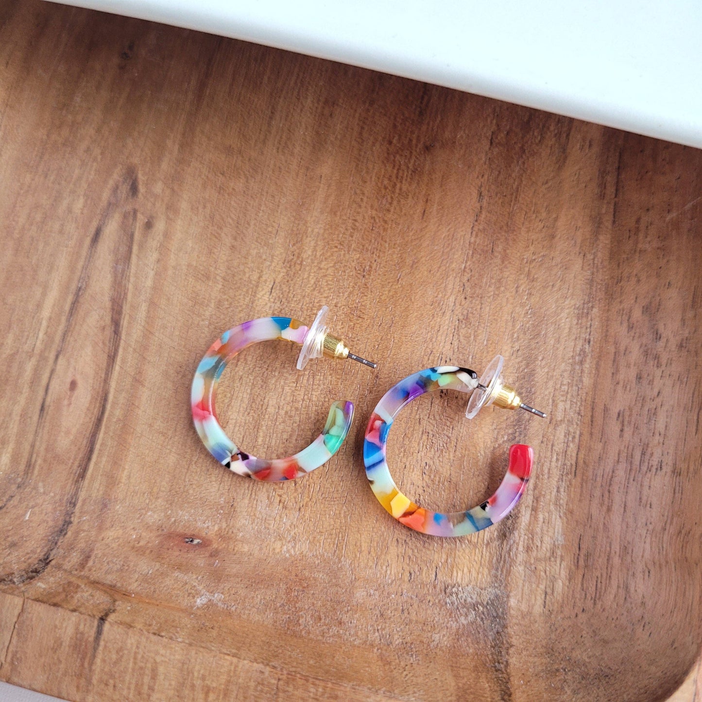 Cam Mini Hoops - Fiesta // Jewelry, Earrings, Best Seller, Gift