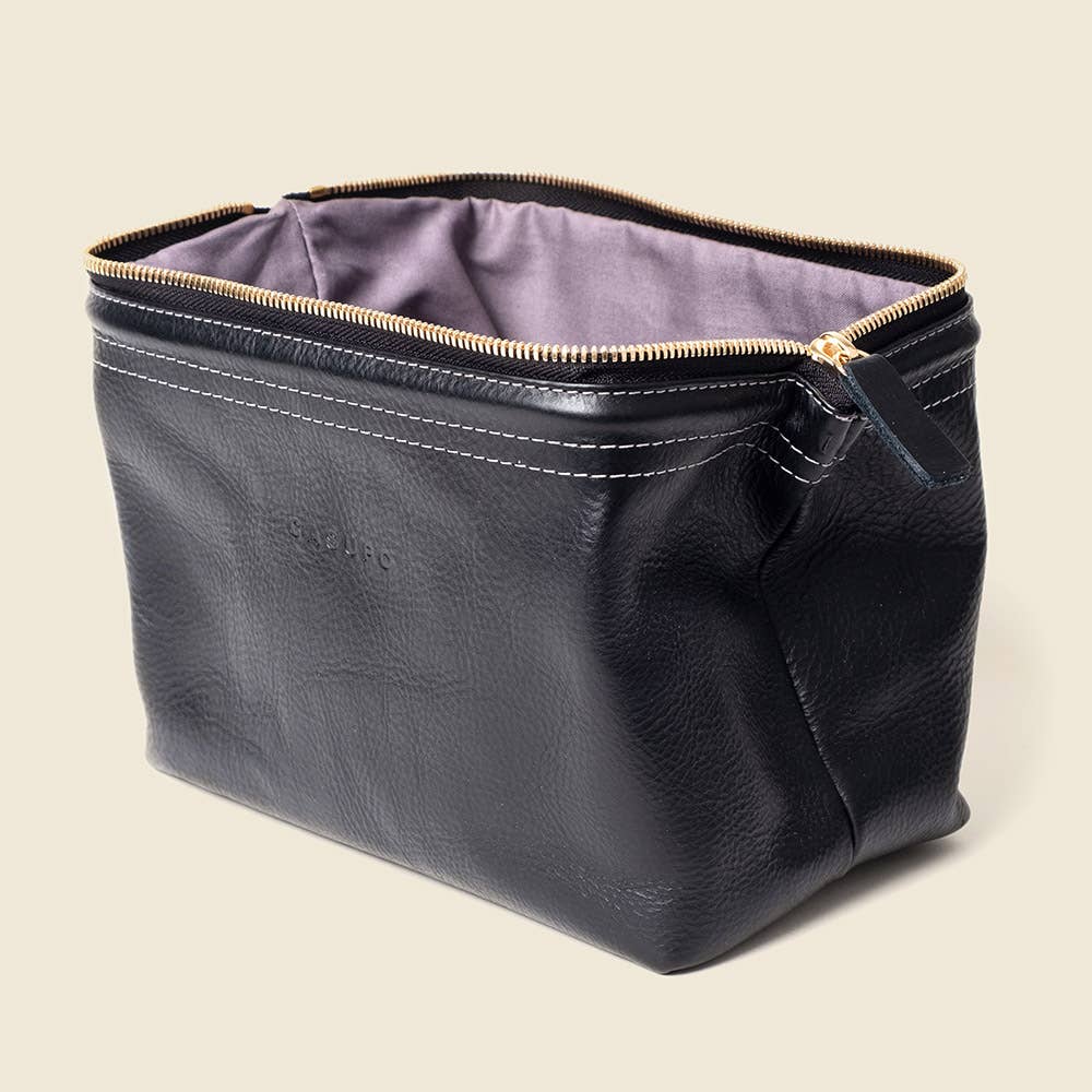 Leather Toiletry Bag -Natural