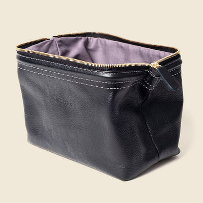 Leather Toiletry Bag -Natural