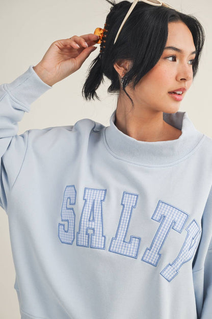 Salty Oversized Mock Neck Sweatshirt