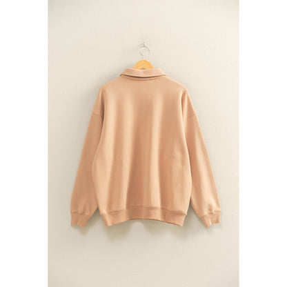 Oversized Polo Collared Pullover
