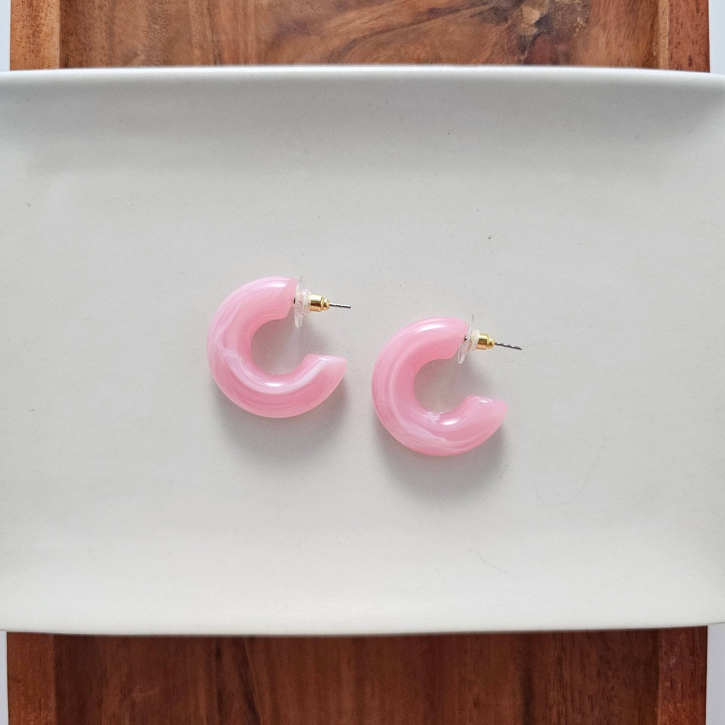 Chloe Hoops - Pink // Jewelry, Earrings