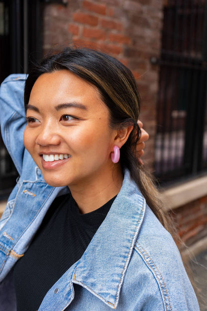 Chloe Hoops - Pink // Jewelry, Earrings