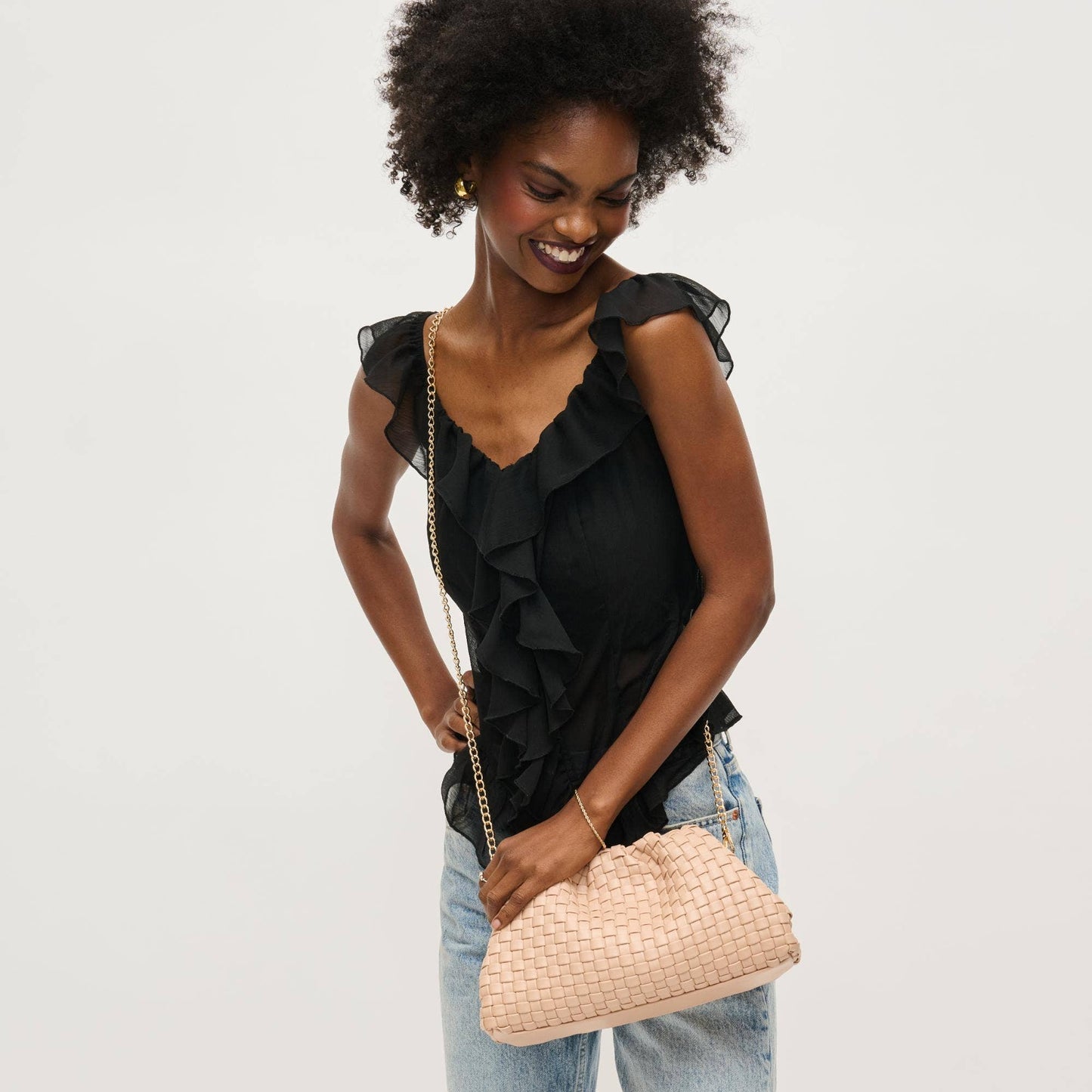 Tate Woven Frame Clutch