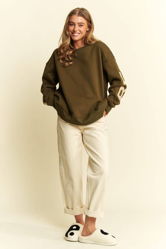 Be Yourself Love Yourself Printed Oversized Sweatshirt