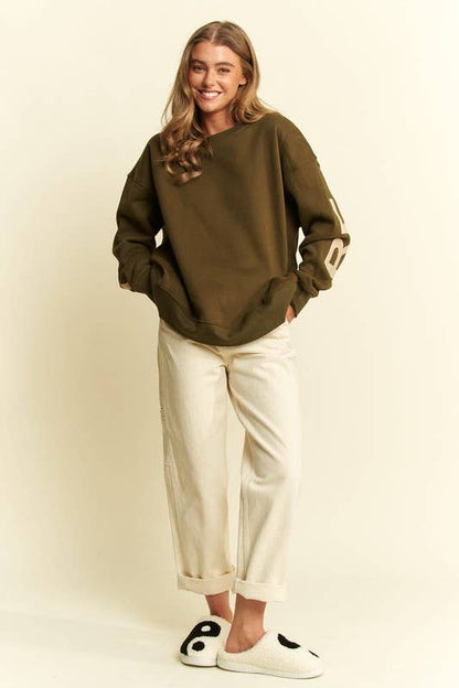 Be Yourself Love Yourself Printed Oversized Sweatshirt