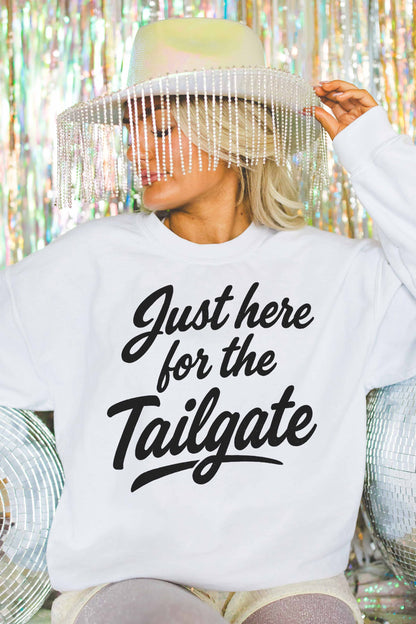 HERE FOR THE TAILGATE OVERSIZED SWEATSHIRT-ASH