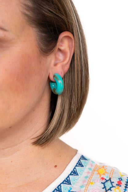 Chloe Hoops - Turquoise // Jewelry, Earrings