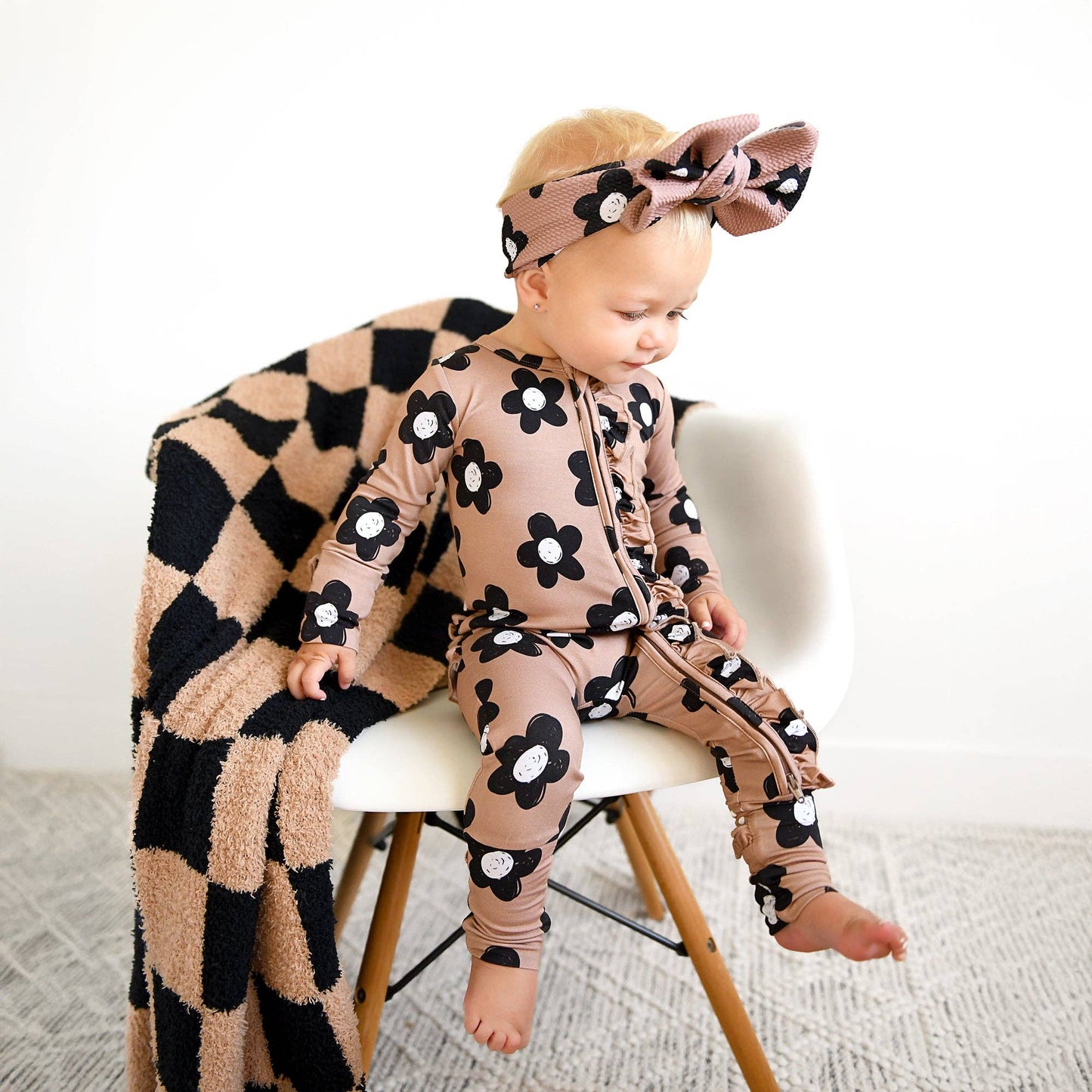 Coco RUFFLE ZIP Bamboo One Piece Flowers Baby Clothing