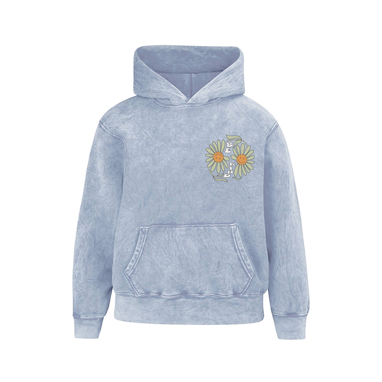 Kids Be Kind Hoodie-Washed blue-Girls, Boys