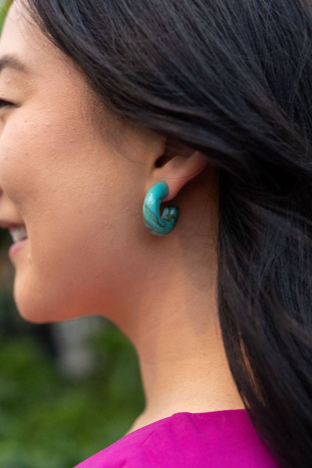 Chloe Hoops - Turquoise // Jewelry, Earrings