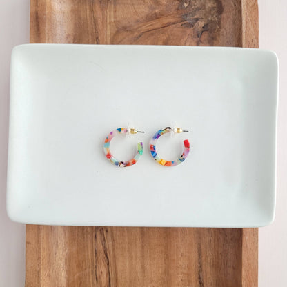 Cam Mini Hoops - Fiesta // Jewelry, Earrings, Best Seller, Gift