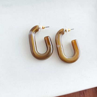 Joanna Hoops - Brown // Jewelry, Earrings, Fall