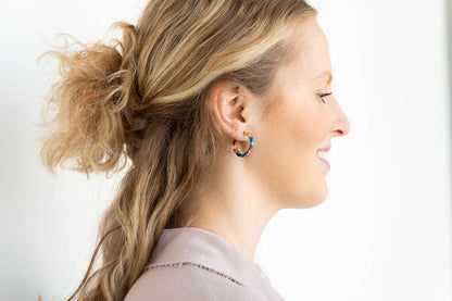 Cam Mini Hoops - Fiesta // Jewelry, Earrings, Best Seller, Gift