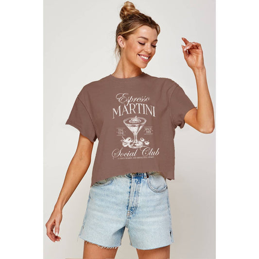 ESPRESSO MARTINI GRAPHIC CROP TOP