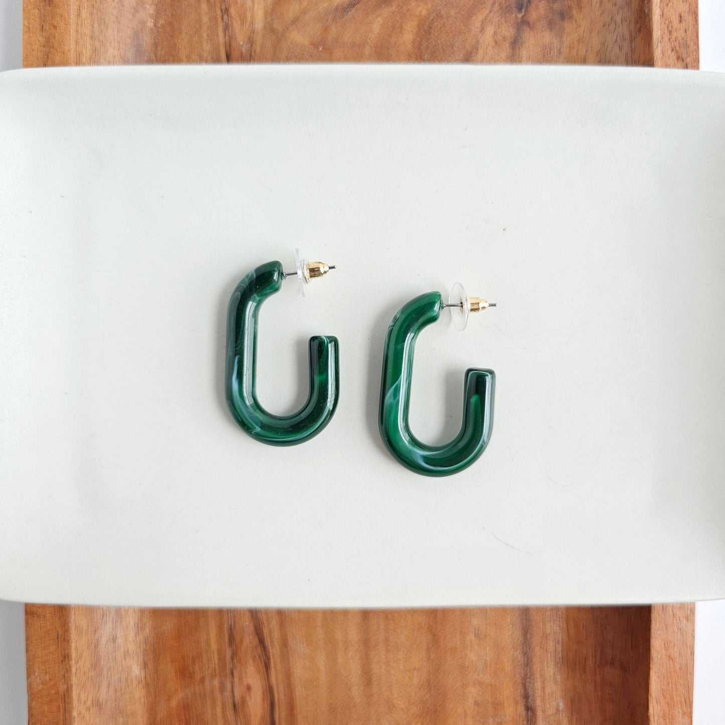 Joanna Hoops - Forest Green // Jewelry, Earrings, Fall