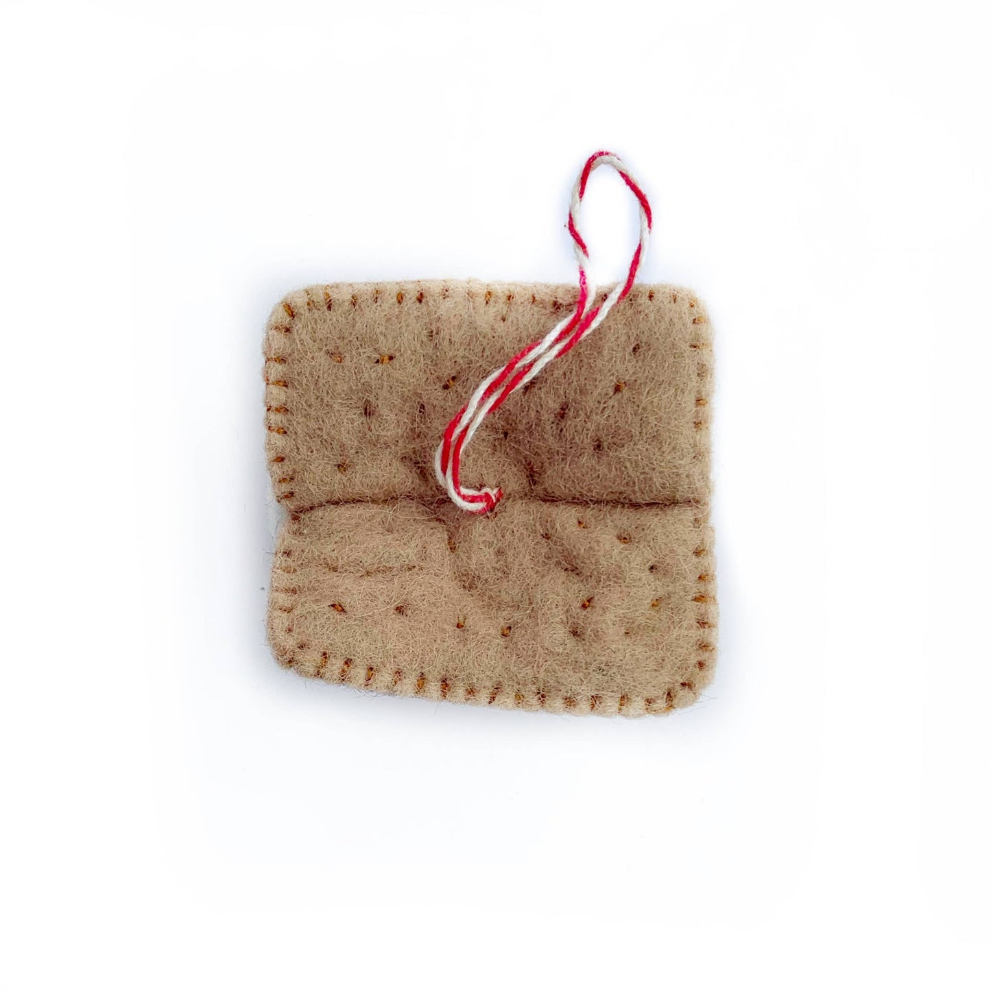 Smiling S'more Felt Wool Christmas Ornament