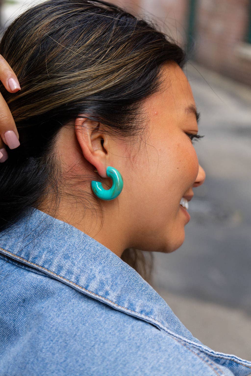 Chloe Hoops - Turquoise // Jewelry, Earrings