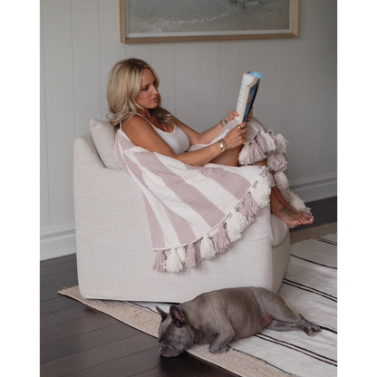 Striped Luxe Home Blanket with Tassels