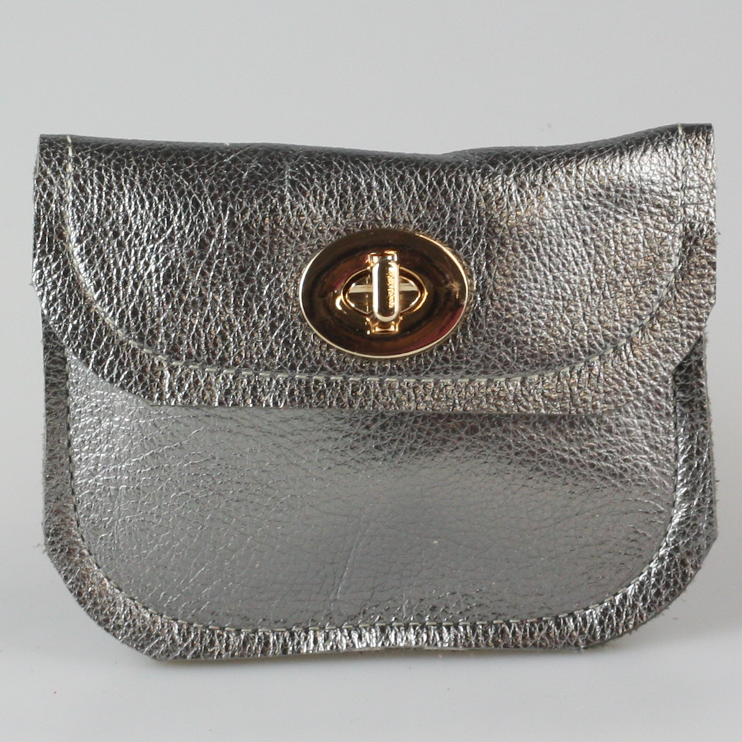 The Turnlock Metallic Leather Wallets: 2sizes!