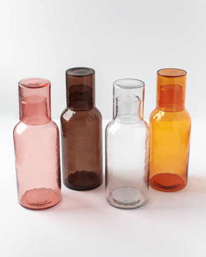 Handblown Hammered Glass Carafe