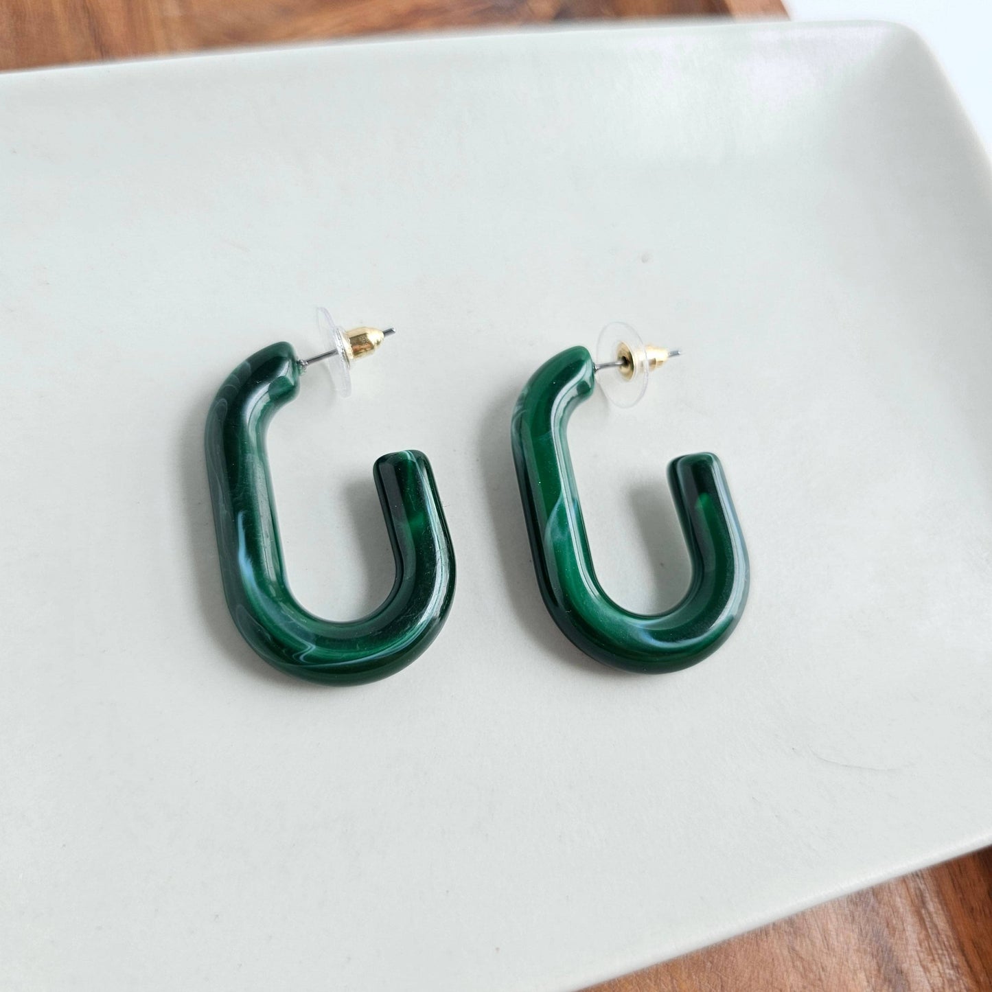 Joanna Hoops - Forest Green // Jewelry, Earrings, Fall
