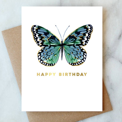 Blue Butterfly Birthday Greeting Card