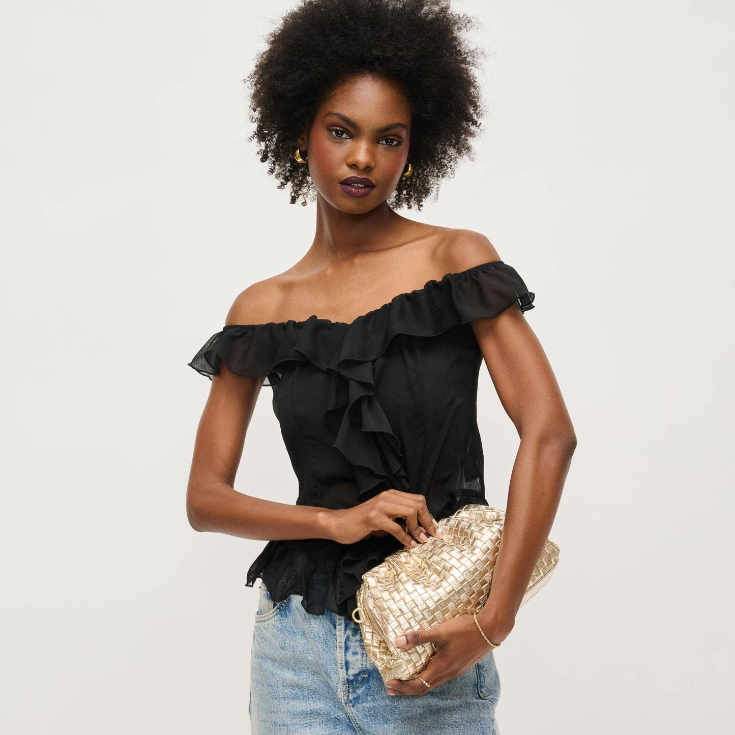 Tate Woven Frame Clutch