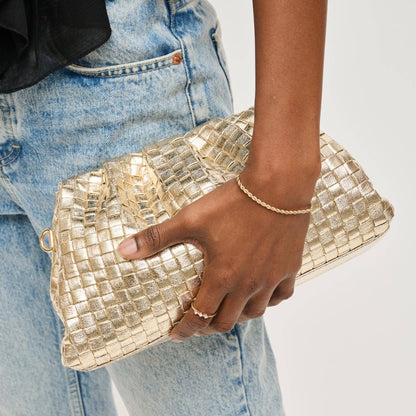 Tate Woven Frame Clutch