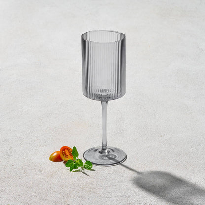 2 Pack Vikko Decor - Malibu, Ribbed Glass, Smoke 10 0z Coupe