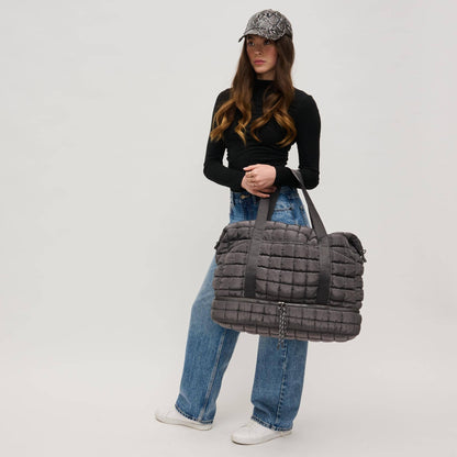 Globetrotter Quilted Nylon Puffer Travel Weekender