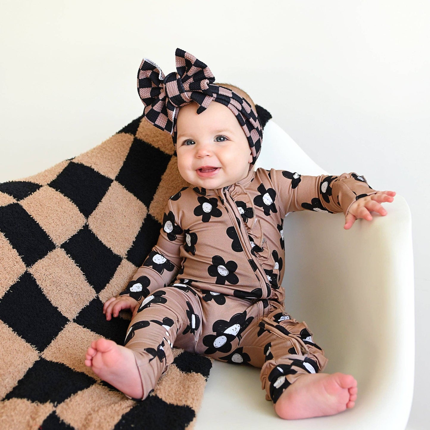 Coco RUFFLE ZIP Bamboo One Piece Flowers Baby Clothing