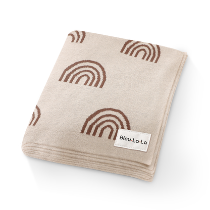100% Luxury Cotton Swaddle Receiving Baby Blanket - Rainbow