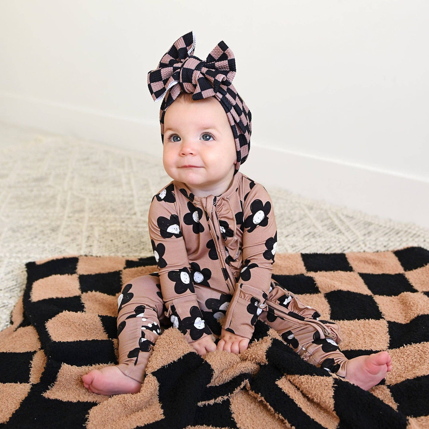 Coco RUFFLE ZIP Bamboo One Piece Flowers Baby Clothing