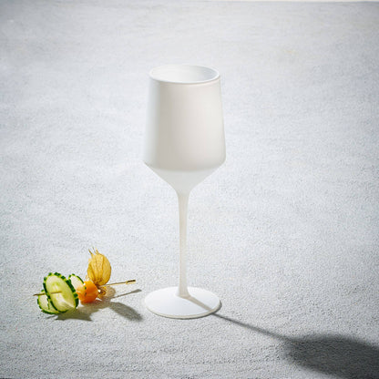 2 pack Vikko Decor - White Matt, Hand Blown, Wine Glass, 11 Oz