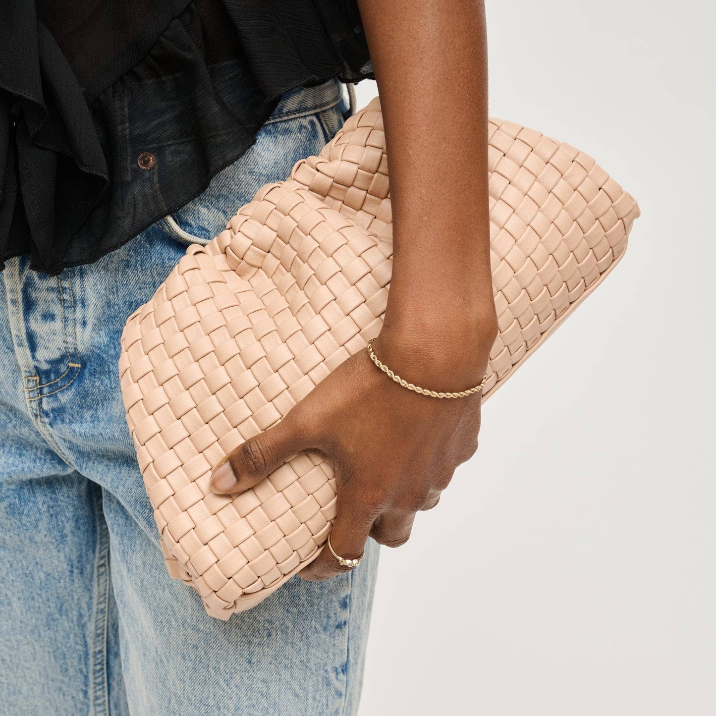 Tate Woven Frame Clutch