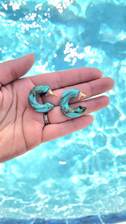 Chloe Hoops - Turquoise // Jewelry, Earrings