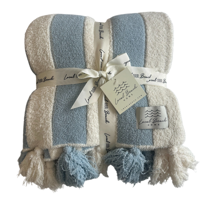 Striped Luxe Home Blanket with Tassels