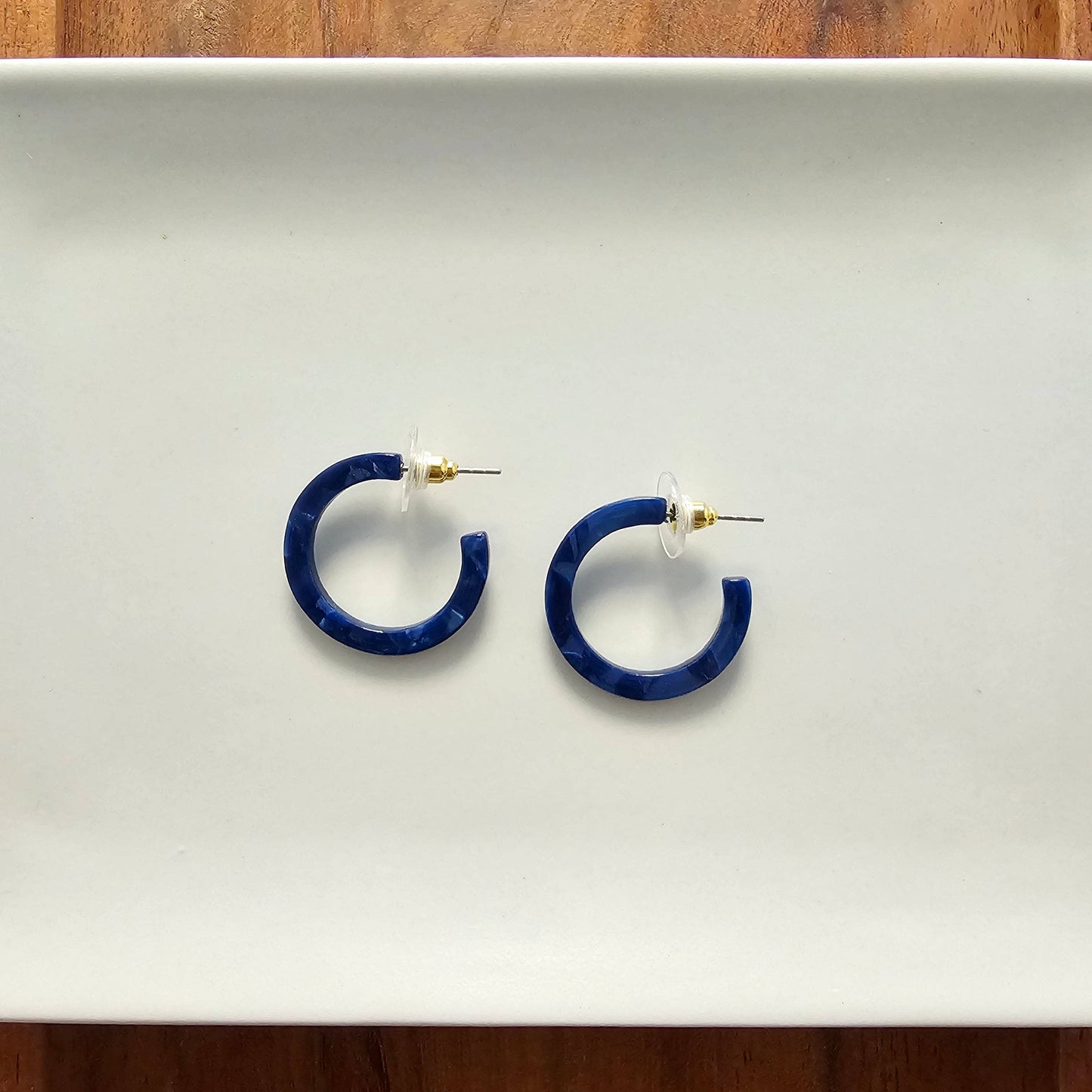 Cam Mini Hoops - Navy // Jewelry, Earrings, Fall