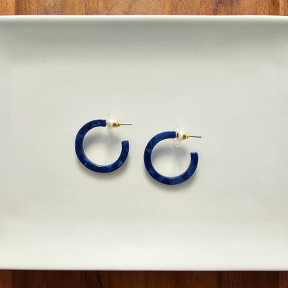 Cam Mini Hoops - Navy // Jewelry, Earrings, Fall